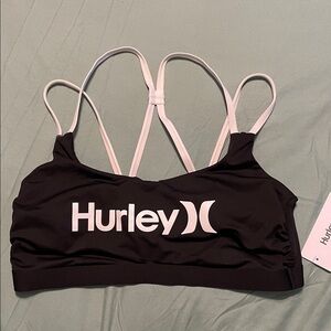 NWT Hurley Black and White Bikini Top 1X